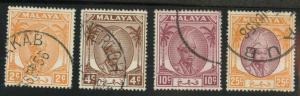 Malaya Pahang 51, 53, 56, 59 Used VF