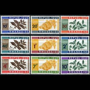 RWANDA 1963 - Scott# 27-35 Crops Set of 9 NH