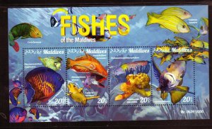 MALDIVES #3516 2015 FISHES MINT VF NH O.G M/S4