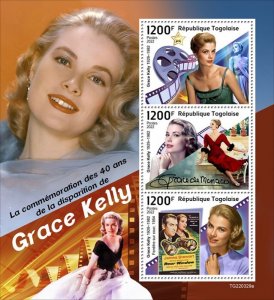 TOGO - 2022 - Grace Kelly - Perf 3v Sheet  - Mint Never Hinged