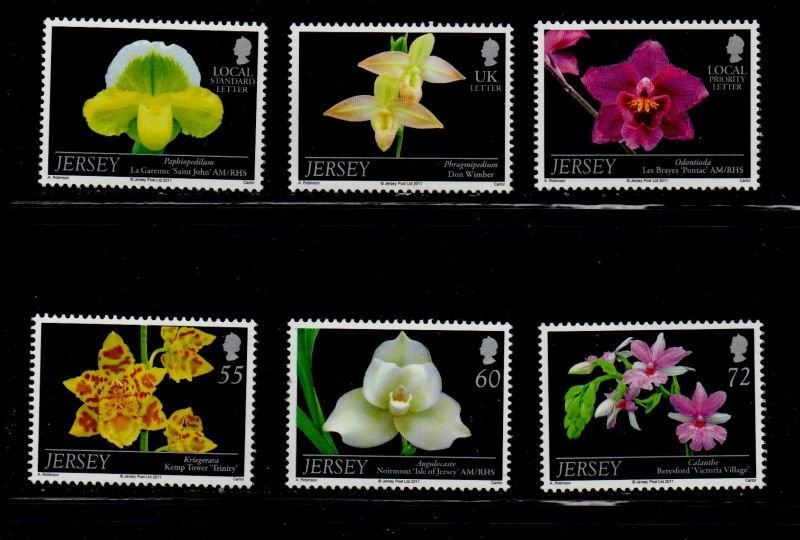 Jersey Sc  1507-1512 2011 Orchids stamp set mint NH