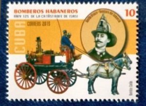 CUBA Sc# 5655 FIRE VEHICLES rescue ANTIQUE  10c  2015 MNH