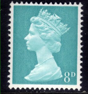 GB 1967 QE2 8d Turquoise Umm Machin SG 739 ( H1295 )