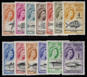 TRISTAN DA CUNHA QEII SG42-54, 1961 decimal currency set, LH MINT. Cat £90.