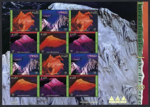 UN Vienna #314-317 22¢ & 51¢ Year of the Mountains (2002). MNH