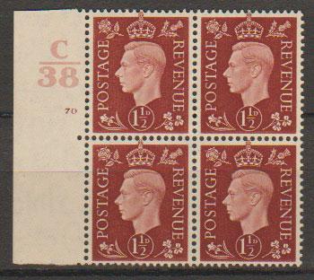 GB George VI  SG 464 Control C38 Cyl 70