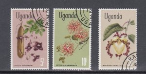Uganda # 127-129, Flowers, Used