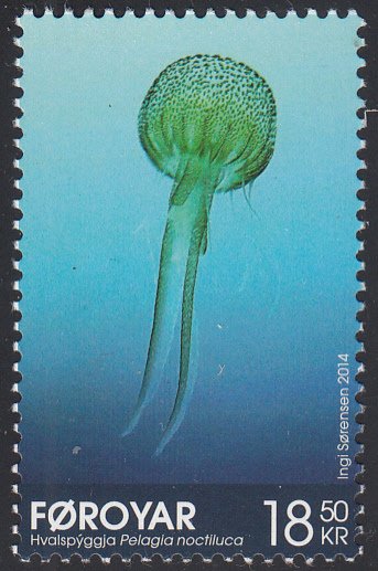 Faroe Islands 2014 MNH Sc #615 18.50k Pelagia noctiluca Jellyfish