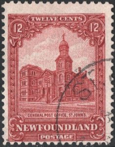 Newfoundland SC#154 12¢ General Post Office, St. John's (1928) Used