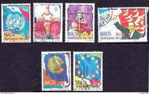 MALTA 1989 25th Anniv of Independence Set Multicoloured SG842/847 FU