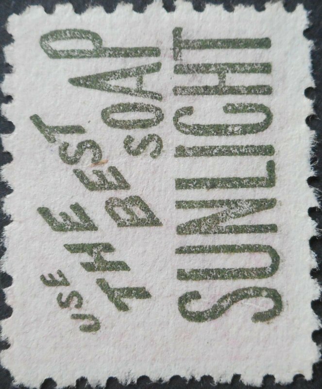 New Zealand 1893 1d with Best Sunlight Soap in Green advert SG 218k used