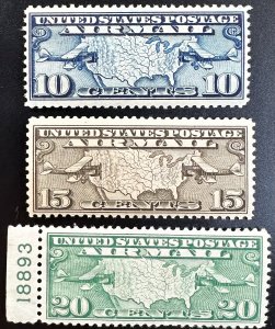 US #C7-C9 MH F/VF w/faults (See Note) Airmail 1927 SCV~$11.25) [R1125]