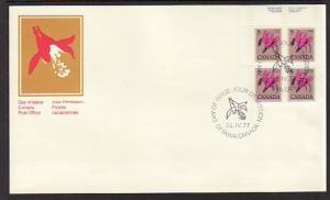 Canada Flowers 1977 Canada Post U/A FDC BIN 430