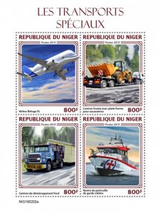 NIGER - 2019 - Special Transport - Perf 4v Sheet - Mint Never Hinged