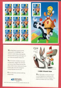 3204 Sylvester & Tweety Panel of 10 Mint NH 1998