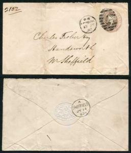 ES7 QV 1d Pink Envelope Stamp 4 (7.7.61) Used London Duplex Cancel