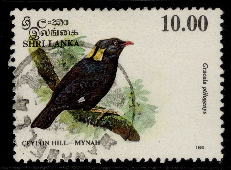 SRI LANKA QEII SG1245, 10r grackle 1993, FINE USED. 