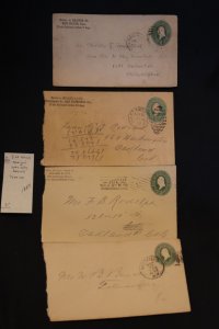 4 US covers numeral or specialty cancels on type U71 (#1857)