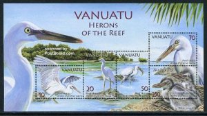 Vanuatu 2007, Herons of the reef 5v m/s, MNH