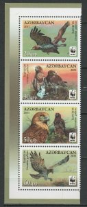 Azerbaijan 2011 Birds Eagles WWF 4 MNH stamps