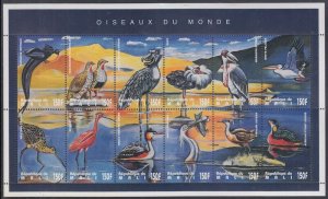 MALI Sc # 718a-l MNH SHEET of 12 DIFF BIRDS