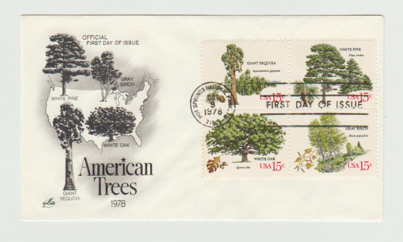 1764-1767 FDC First Day Cover American Trees ArtCraft Cachet