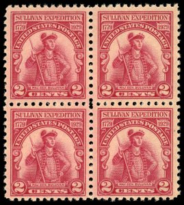 US Sc 657 VF/MNH BLOCK of 4 - 1929 2¢ - Sullivan Expedition