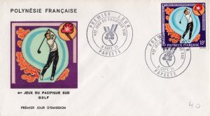 French Polynesia 1971 Sc#C75  GOLF (1) Official F.D.C.