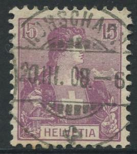 Switzerland - Scott 131 - Definitive. Issue -1907 - FU - Single 15c Stamp