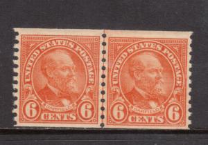 USA #723 Mint Fine - Very Fine Coil Line Pair