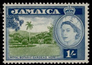 JAMAICA QEII SG168, 1s yellow-green & blue, NH MINT.