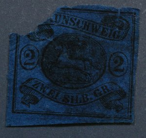 Brunswick #9 FN Dark Blue w/ Corner Missing Good Margins