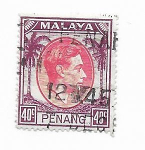 Malaya Penang #18 Used - Stamp - CAT VALUE $15.00