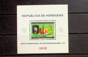 HONDURAS Sc C442(NOTE) NH SOUVENIR SHEET OF 1968 - SPACE - JFK