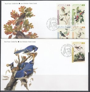 Canada Scott 2039a-40 FDC - John J. Audubon's Birds