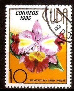 CUBA Sc# 2884  ORCHIDS Tropical Flowers  10c  1986  used cto