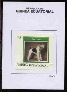 Equatorial Guinea 1977 Dogs 3EK Fox Terrier proof in issu...