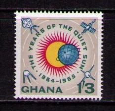GHANA Sc# 188 MNH FVF Sun Earth Satellites IQSY Emblem