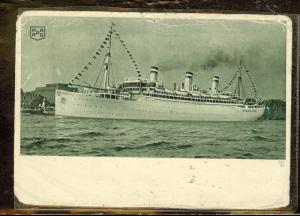 ST HELENA (P0210B) KGV 1D ON HAMBURG-AMERIKA LINIE RELIANCE TO BUCKS, ENGLAND