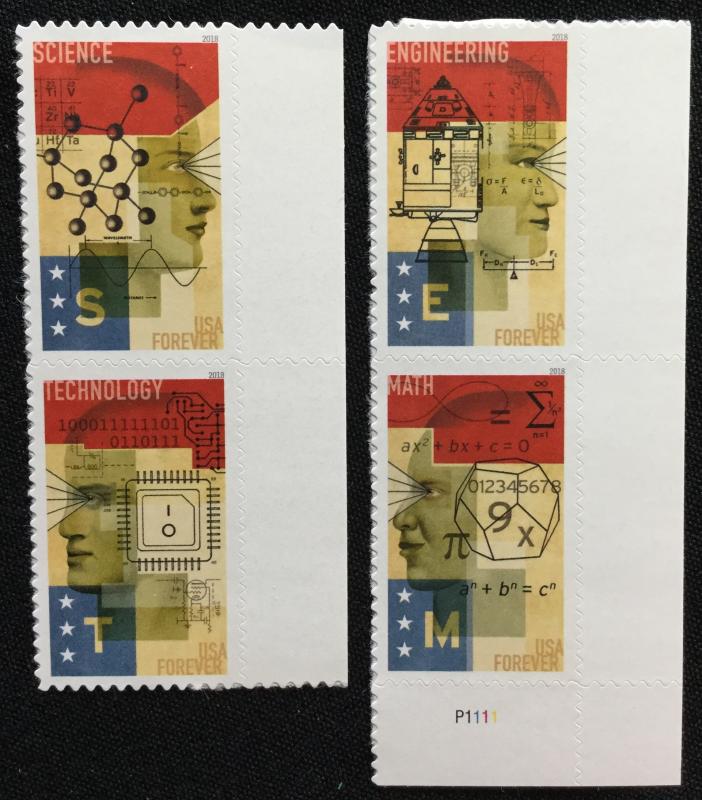 US #5276-5279 MNH 4 Singles (.50) STEM Education SCV $4.00