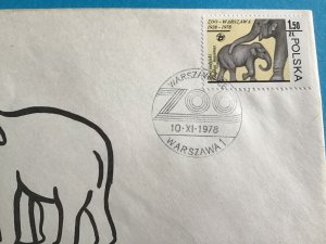 Poland Elephants 1978 Zoo Stamp Cover R42840 