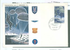 France 1250 1969 Parachutists over Normandy Beach