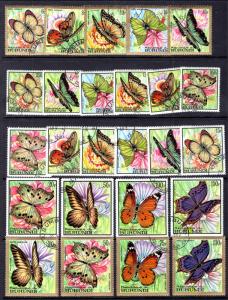 Burundi 240-255,C66-C74 Butterflies CTO NH VF