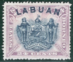 North Borneo LABUAN QV Stamp SG.73 24c (1894-96) ARMS Mint MM Cat £42 EBLUE39