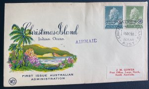 1958 Christmas Island First Day Airmail Cover FDC Australian Administration