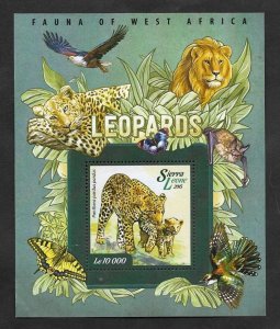 SD)2015 SIERRA LEONE  WEST AFRICAN FAUNA, LEOPARDS, SOUVENIR LEAF, MNH