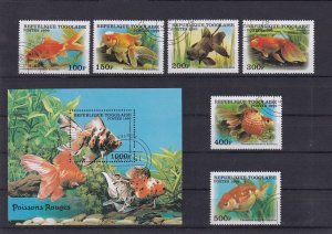 SA10 Togo 1999 Fish used minisheet + stamps
