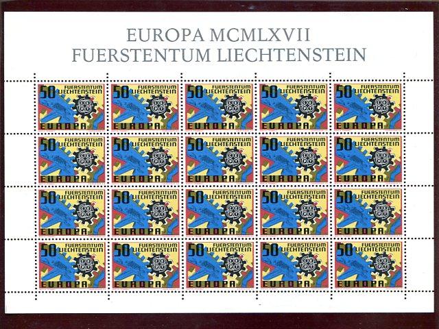 Liechtenstein  1967  Europa mini sheet  Mint VF NH