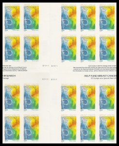 US B5a Breast Cancer imperf NDC cross gutter block 20 A MNH 2014