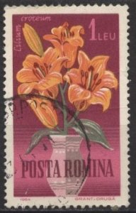 Romania 1628 (postally used) 1L flowers: lily (1964)